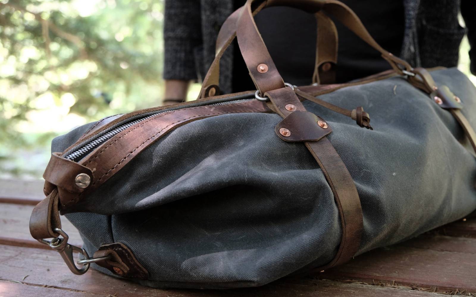 Twill canvas box duffle